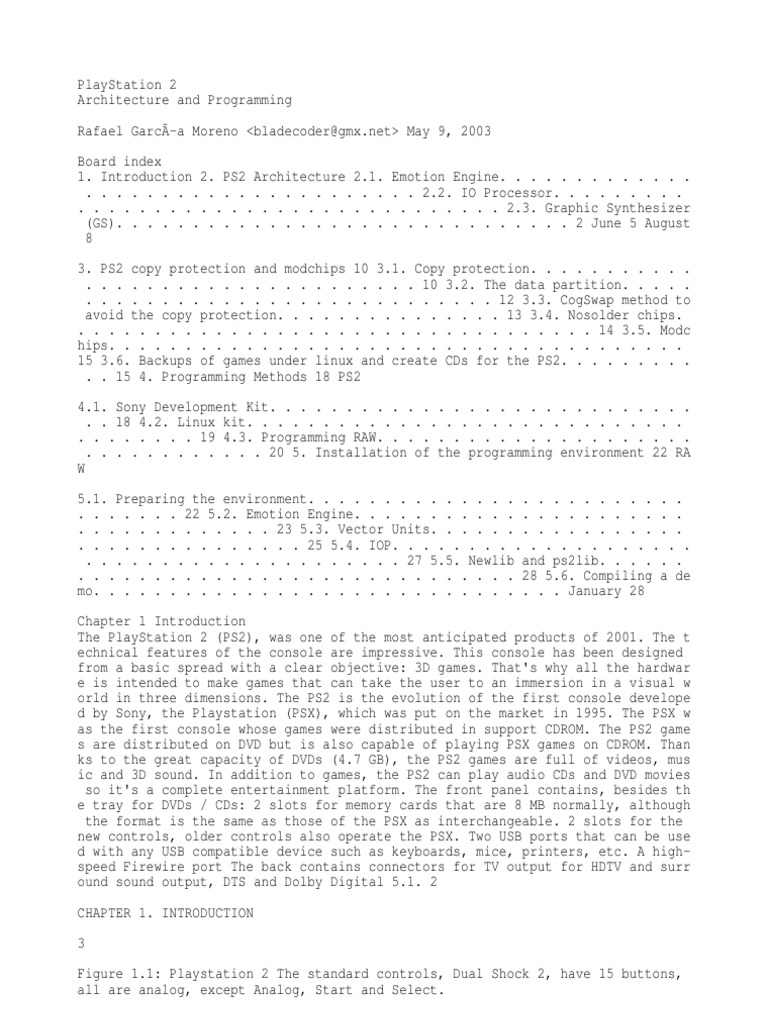 PlayStation 2 Architecture & Programming Guide | PDF | Error Detection ...