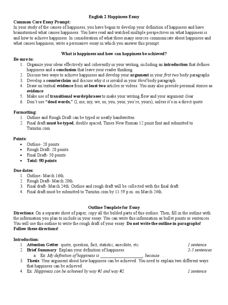 Happiness 2 essay picture