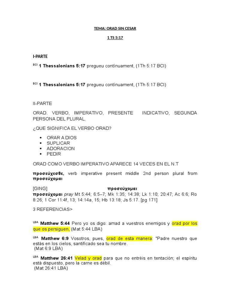Orad Sin Cesar | PDF | Oración | Fe