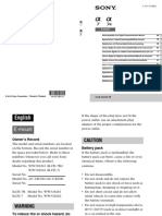 Manual de Usuario Sony a7sII PDF