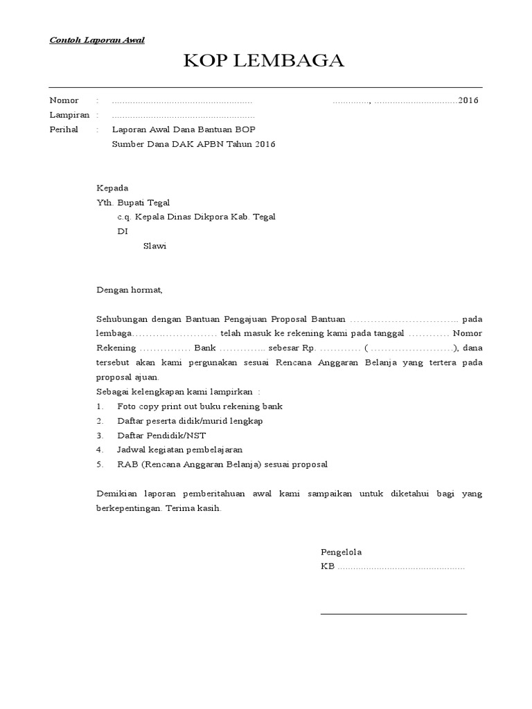 Contoh Draft Spj Bop Paud 2016