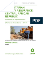 Humanitarian Quality Assurance - Central African Republic: Evaluation of The Response in Bangui