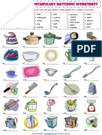 Kitchen Utensils Esl Vocabulary Matching Exercise Worksheet (1)