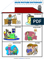 Rooms in a House Pictionary Poster Worksheet