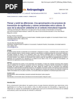 Pensar y sentir las diferencias. Una aproximación a los procesos de transmisión de significados y valores ambientales entre culturas. El caso de la educación ambiental en el contexto intercultural mapuche