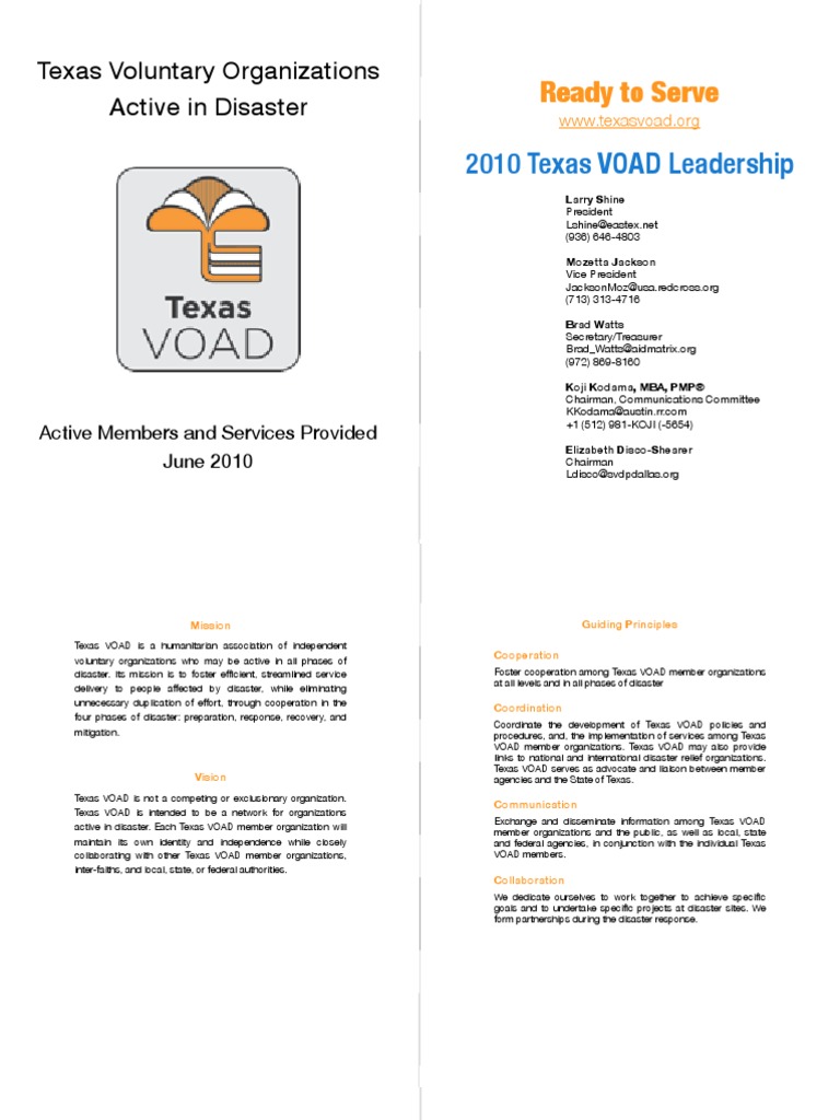 VOAD Membership Booklet | PDF | American Red Cross | Emergency Management