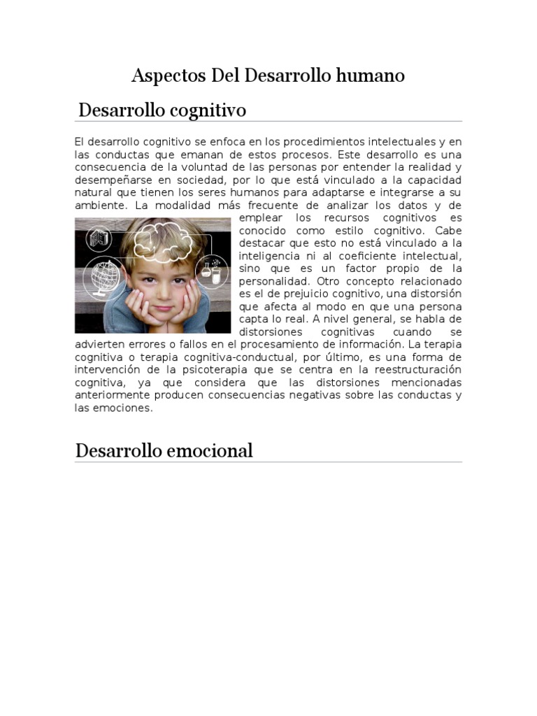 Aspectos Del Desarrollo Humano | PDF | Desarrollo cognitivo | Adultos