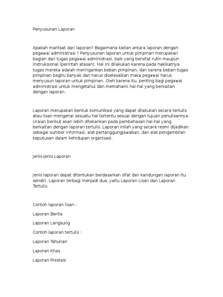 Penyusunan Laporan