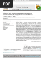 Efficacy of Garlic Based Treatments Against Monogenean Parasites Infecting The Guppy Poecilia Reticulata Peters