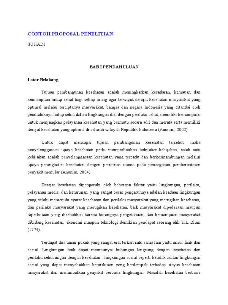 Contoh Proposal Penelitian