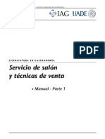 Lic. Servicio de Salón y Técnicas de Venta Manual 1