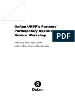 Oxfam UKPP's Partners' Participatory Appraisal Review Workshop: 18th and 19th April, 2001, Luther King House, Manchester
