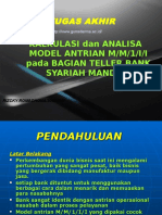 Kalkulasi Dan Analisa Model Antrian M M 1 I I Pada Bagian Teller Bank Syariah Mandiri