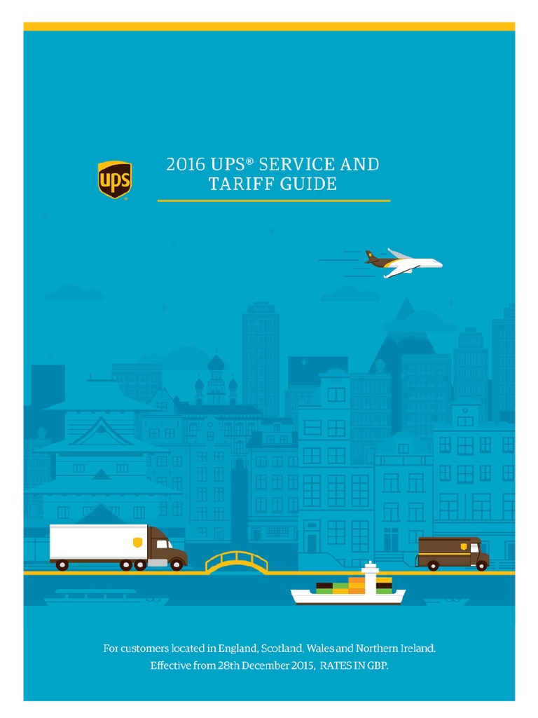 2016 Ups Tariff Guide Cargo European Union