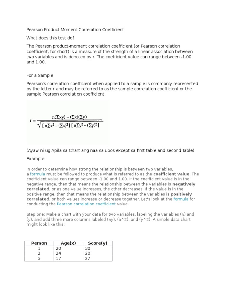 Understanding Pearson Correlation Coefficient | PDF | Correlation And ...