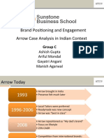 Sunstone Business School: Brand Posi+oning and Engagement Arrow Case Analysis in Indian Context