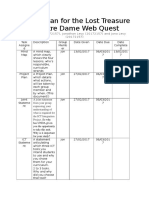 Project Plan For The Lost Treasure of Notre Dame Web Quest