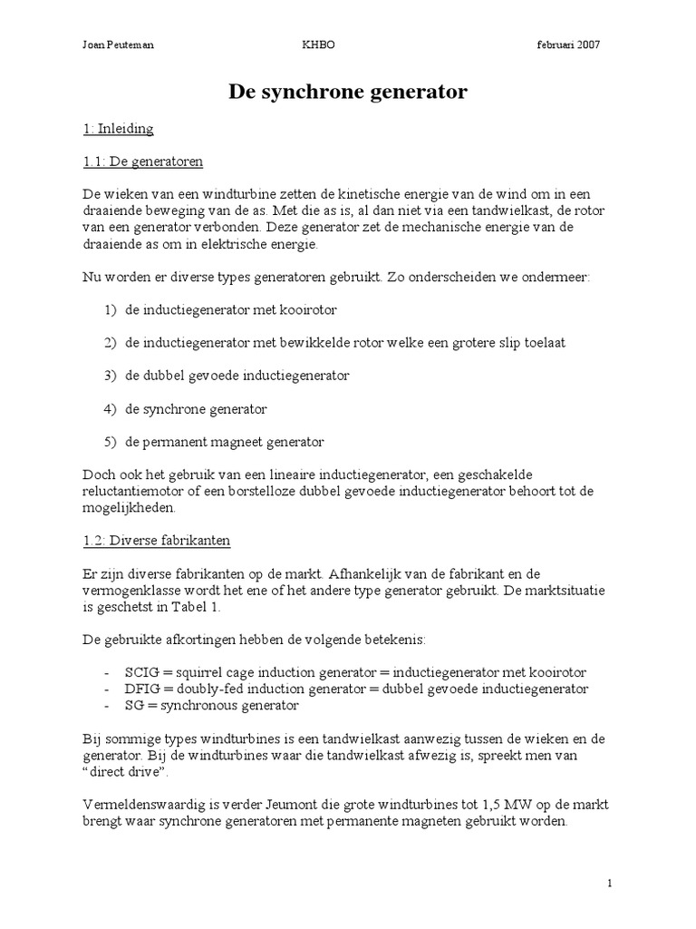 Synchr One Generator | PDF