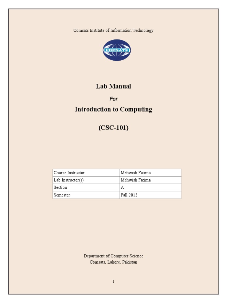 01 Lab Manual Pdf Microsoft Word Paragraph