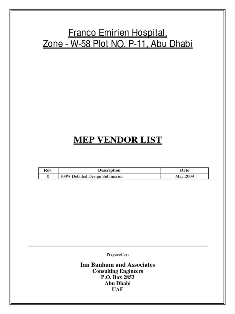 Franco Emirien Hospital Mep Vendor List Pdf Companies Business
