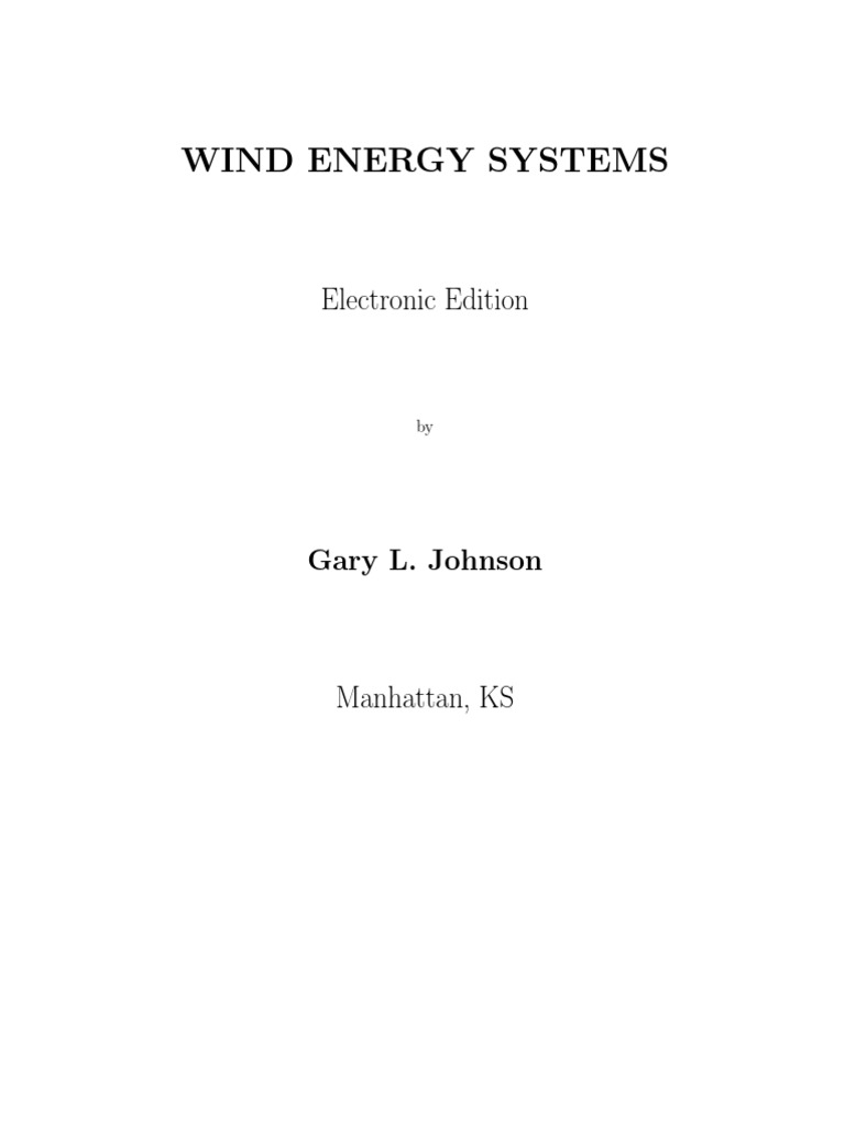 Wind Energy Systems PDF | PDF | Wind Power | Wind Turbine