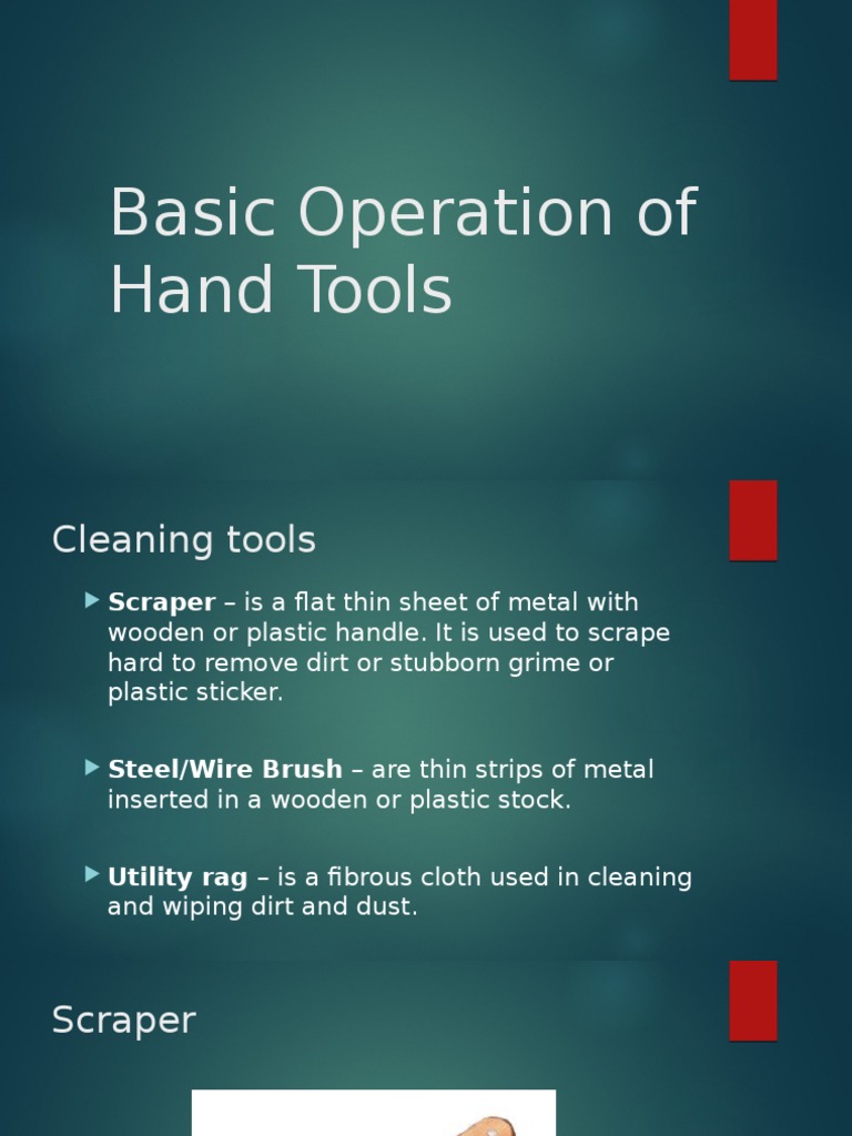 Basic Operation of Hand Tools | PDF | Sheet Metal | Screw