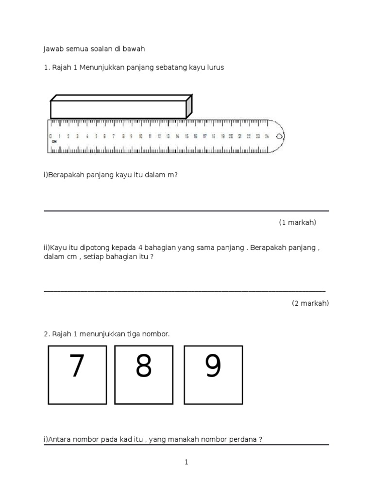Soalan Matematik dan Sains Sekolah | PDF