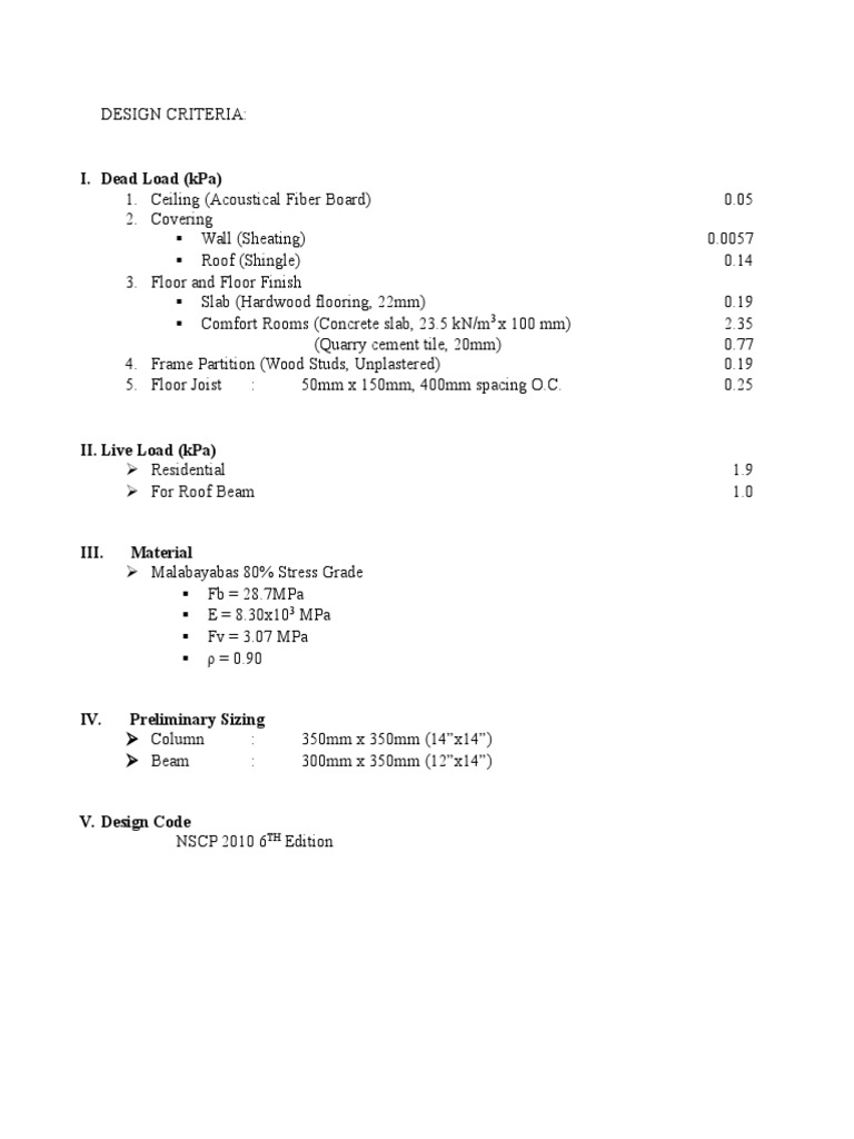 Structural Design Load Specifications | PDF