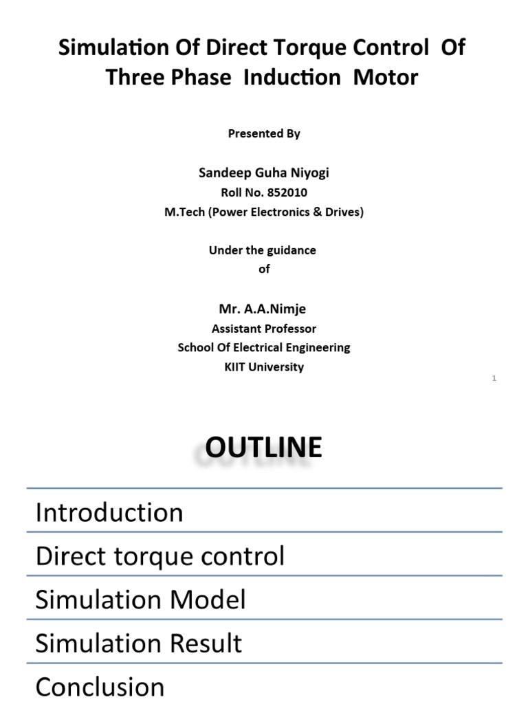 Direct Torque Control of Induction Motor | PDF | Electric Motor | Machines