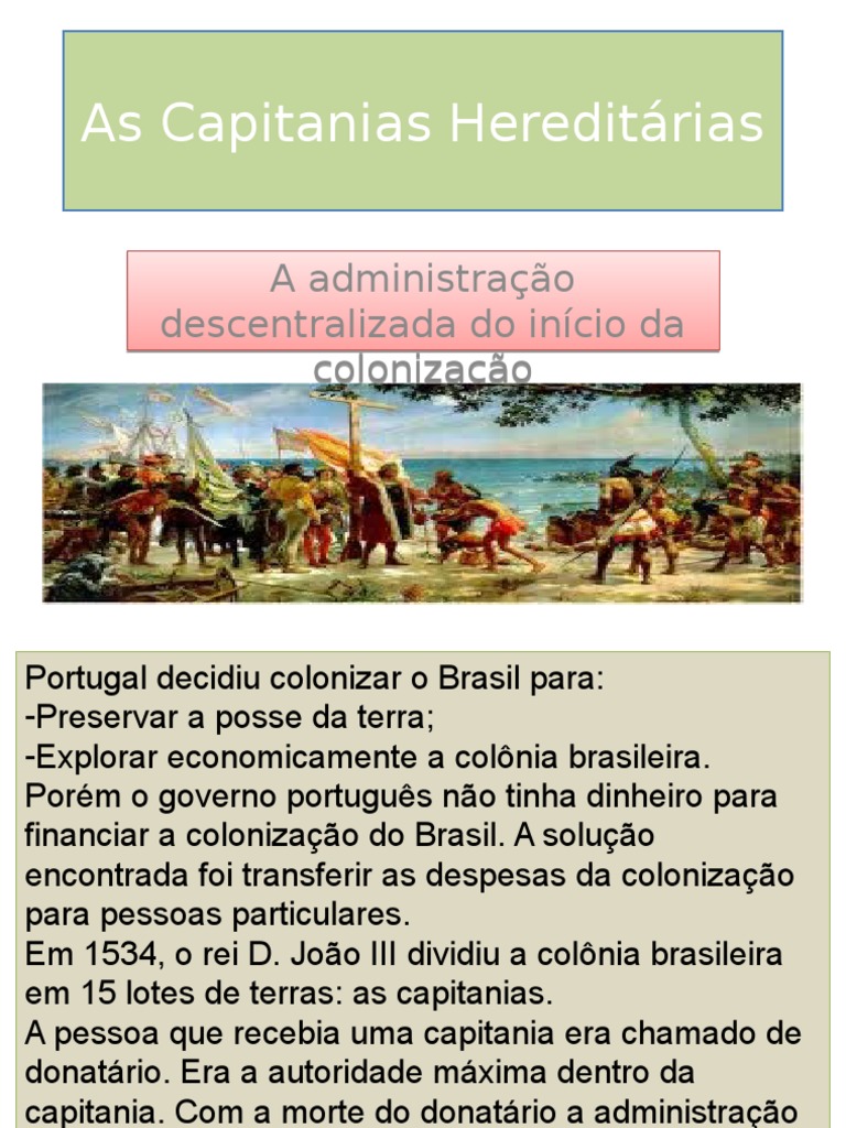 Capitanias Hereditárias no Brasil | PDF | História
