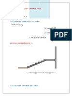 Diseño escalera primer piso cálculo número gradas espesor grada carga última