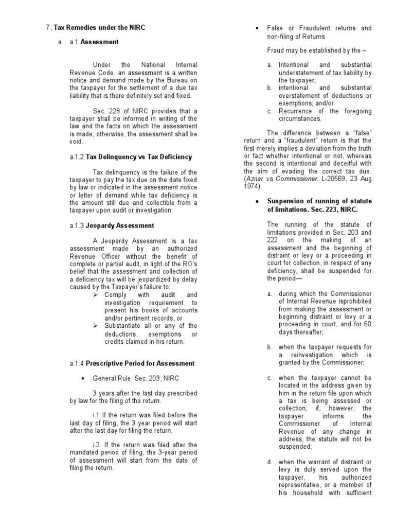 Suspension of Running of Statute of Limitations. Sec. 223, NIRC PDF