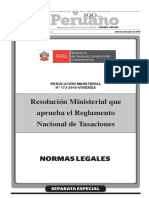 RM N°-172-2016-vivienda- Reglamento de tasaciones del Perú.pdf