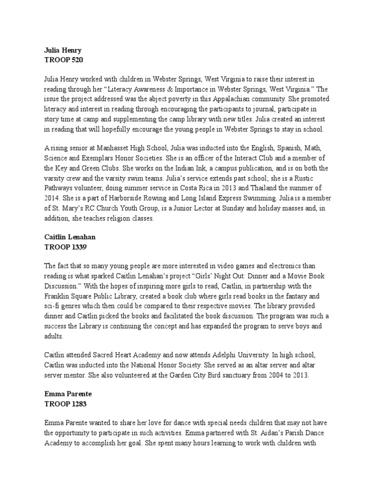 Gold Award Ideas PDF Dances Scouting