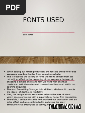 Font used