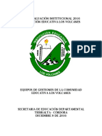 Autoevaluacion Institucional i e Los Volcanes 2016