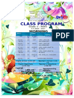 Class Program & Teachers Program GR 5