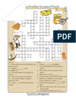 Crossword Puzzle Kids Healthy Words Breakfast