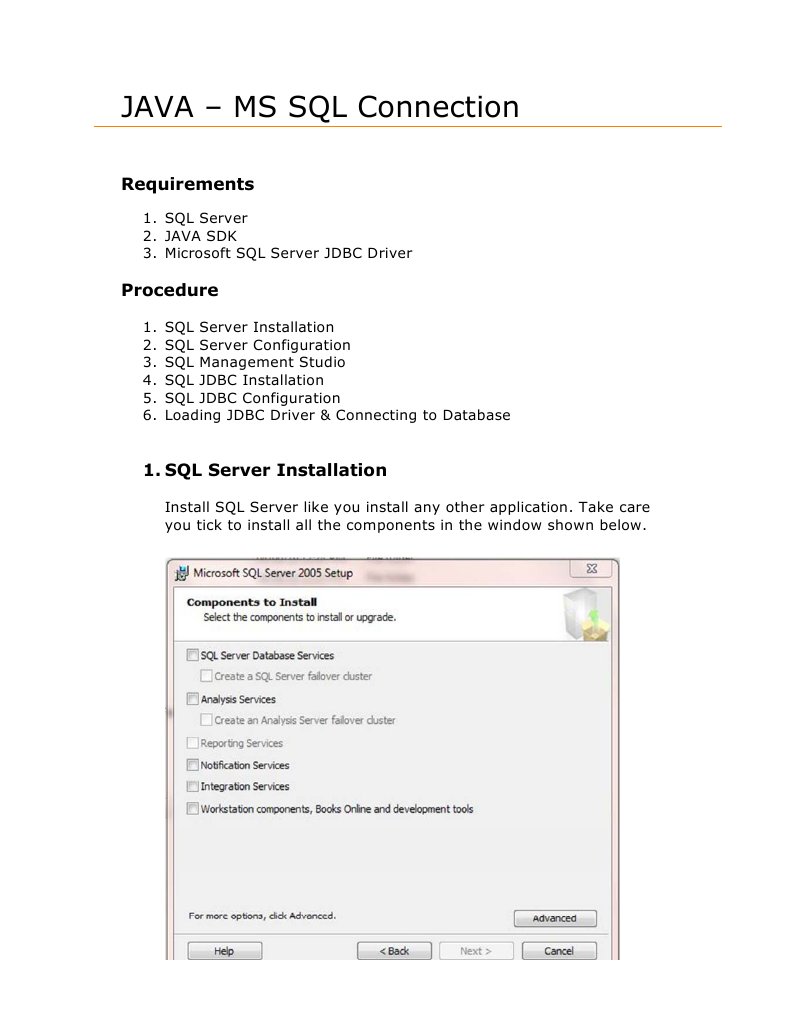 JAVA SQL Connection | PDF | Microsoft Sql Server | Sql