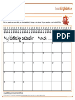 Craft Birthday Calendar PDF