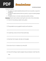 Semicolon Worksheet1