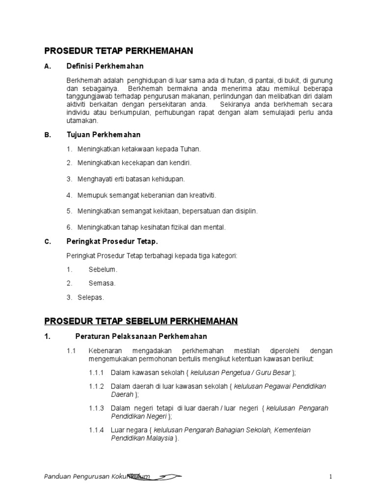 Prosedur Perkhemahan Pdf
