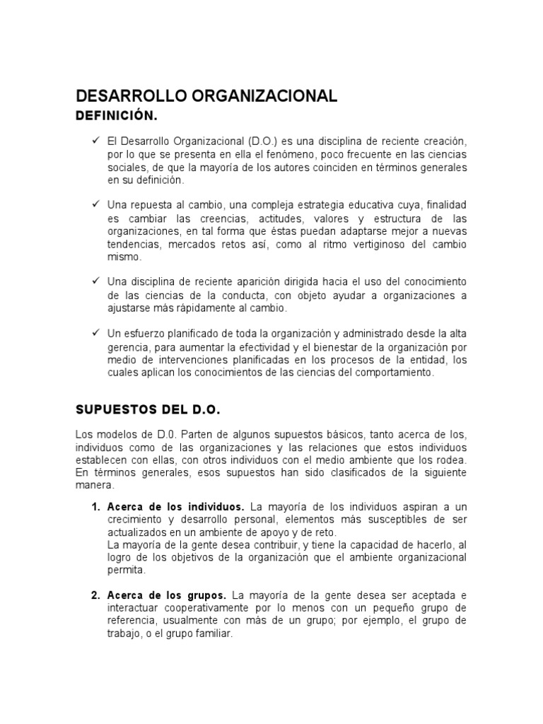 Una introducción completa al Desarrollo Organizacional: sus