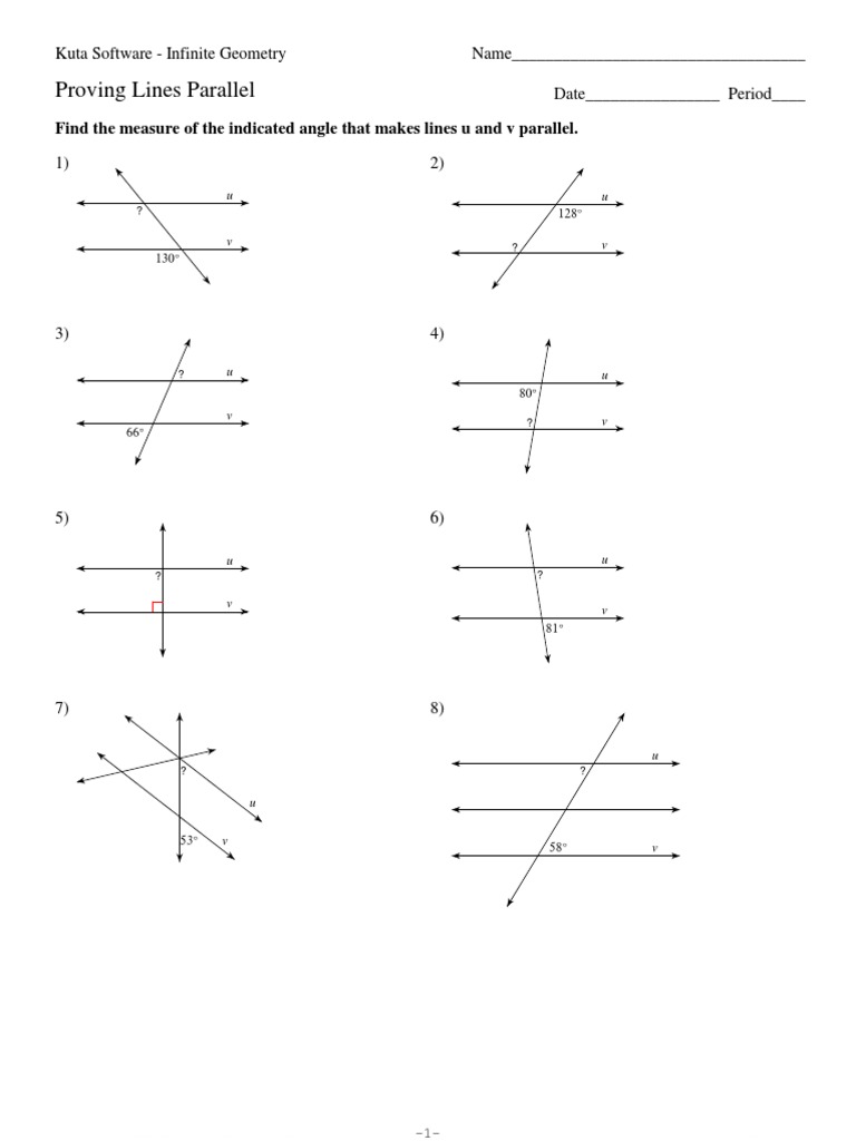 20-Proving Lines Parallel  PDF  Spacetime  Elementary Mathematics In Proving Lines Parallel Worksheet