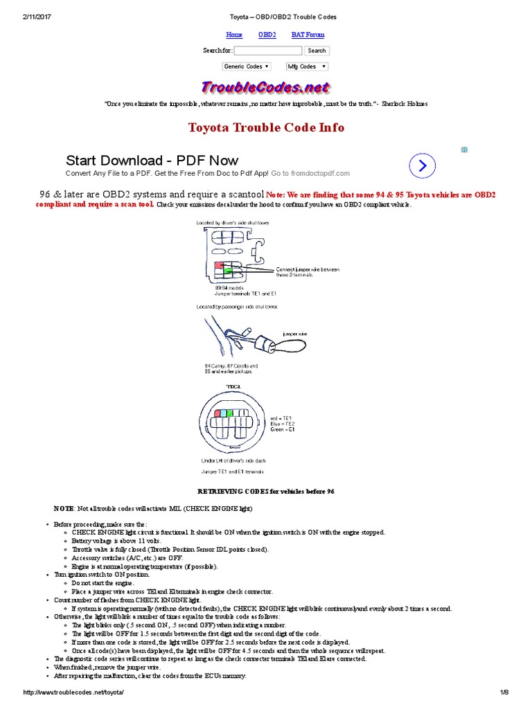 Toyota obd code p1604