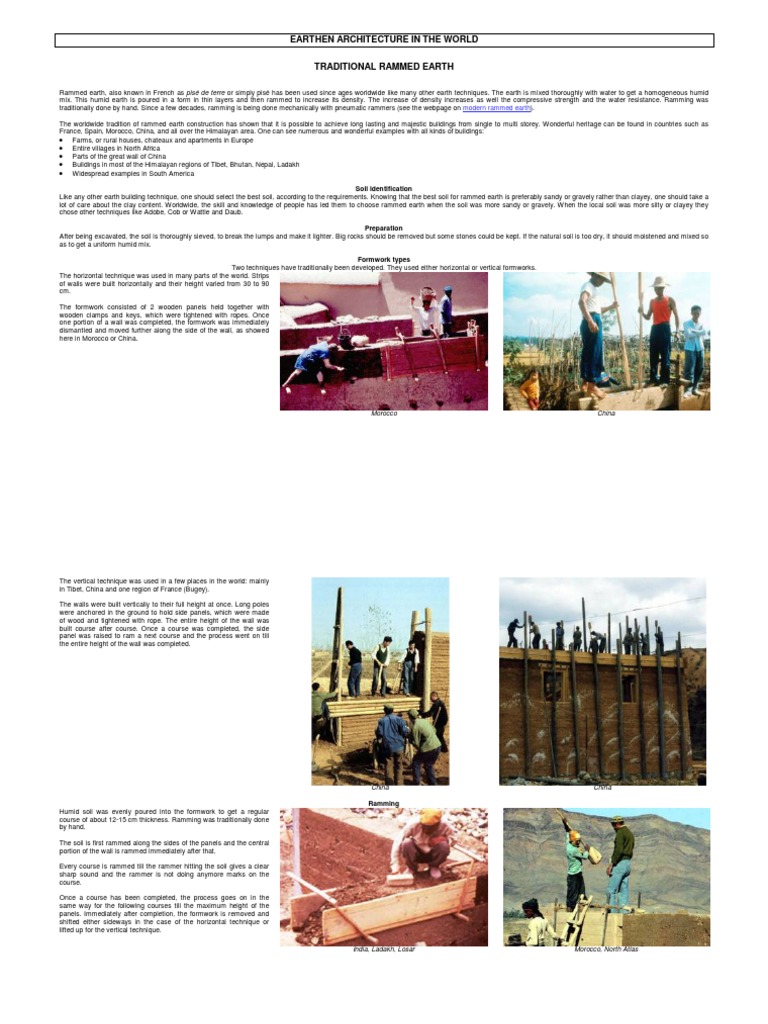 5 Rammed Earth Tradition en | PDF | Soil | Environmental Design