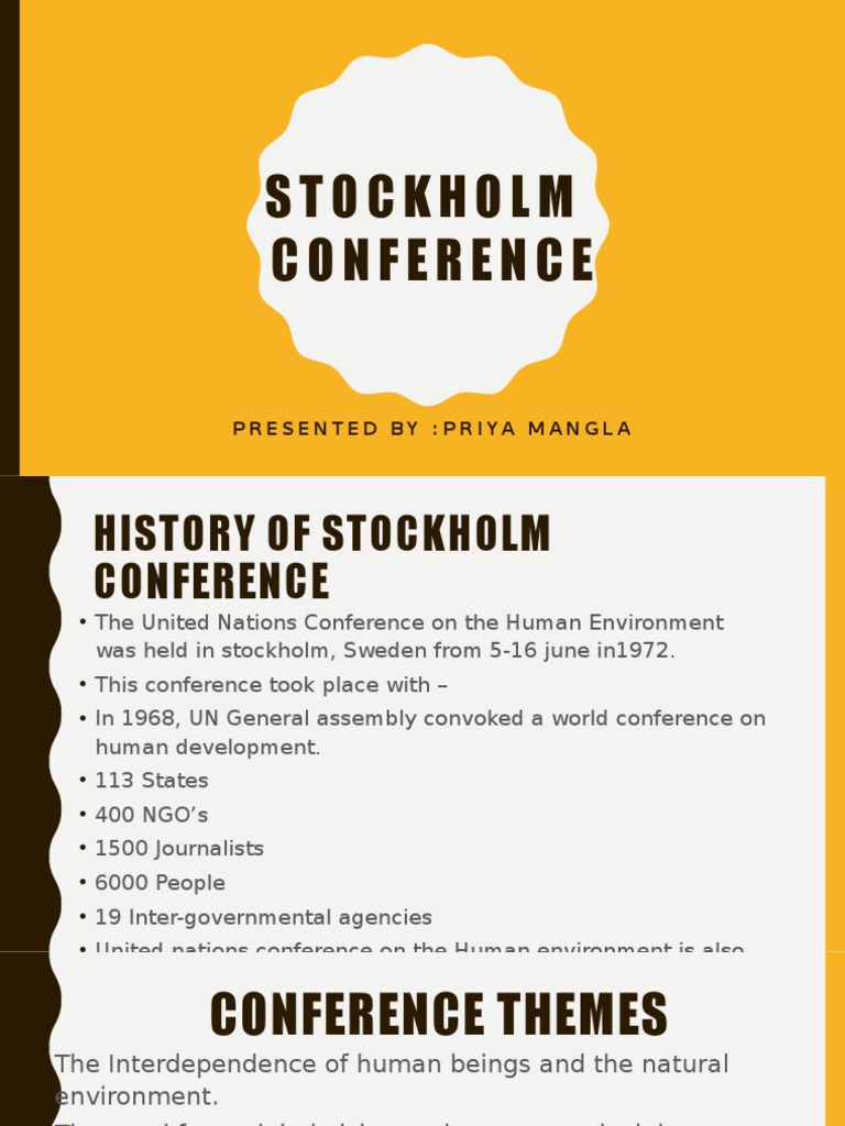 Stockholm Conference Ppt Environmental Law Environment