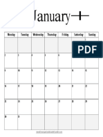 January+: Monday Tuesday Wednesday Thursday Friday Saturday Sunday