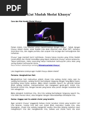 Cara Dan Kiat Mudah Sholat Khusyu