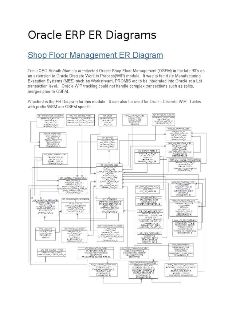 Oracle ERP ER Diagrams.docx | Information Technology | Data Model